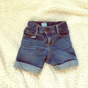 Denim cuffed jean shorts
